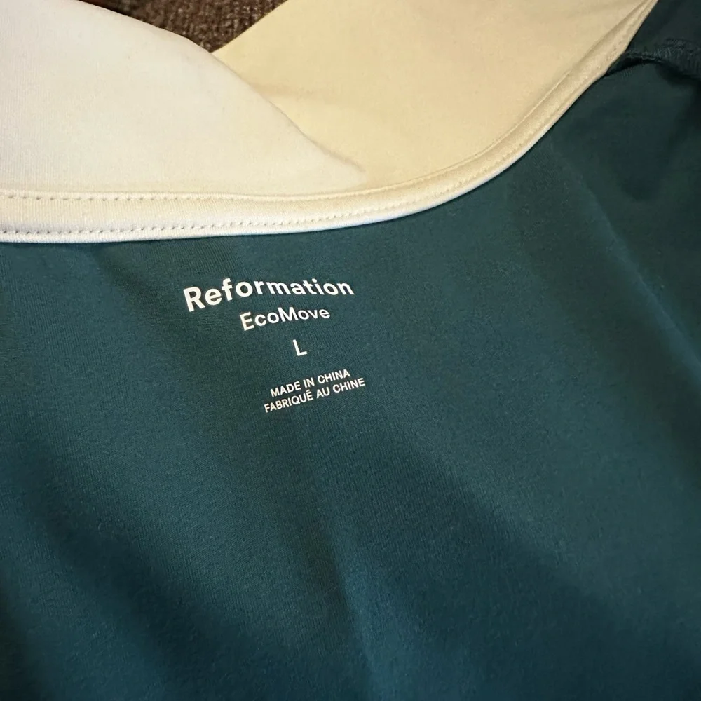 Green and White Sleeveless dress reformation large - Picture 9 of 13